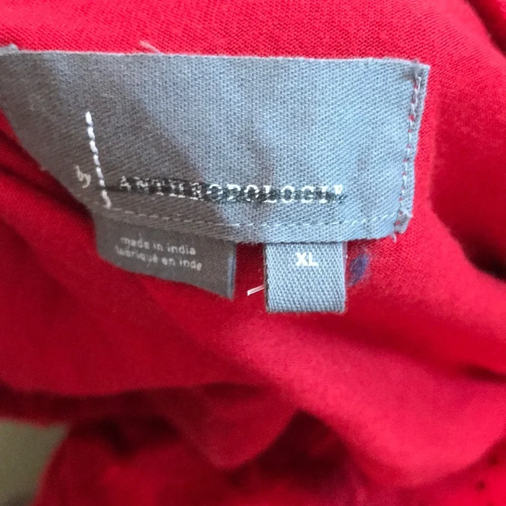 New Anthropologie Soigne Eyelet skirt xl red